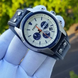 Fossil Coachman Cream Chronograph Dial Leather Men’s Watch- CH3051 - Image 2