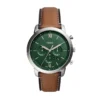 Fossil Neutra Chronograph Dark Green Dial Leather Men's Watch- FS5963